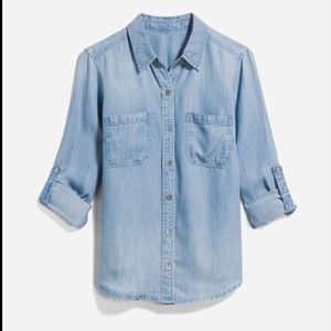 Betty Chambray Relaxed Button Down Top
